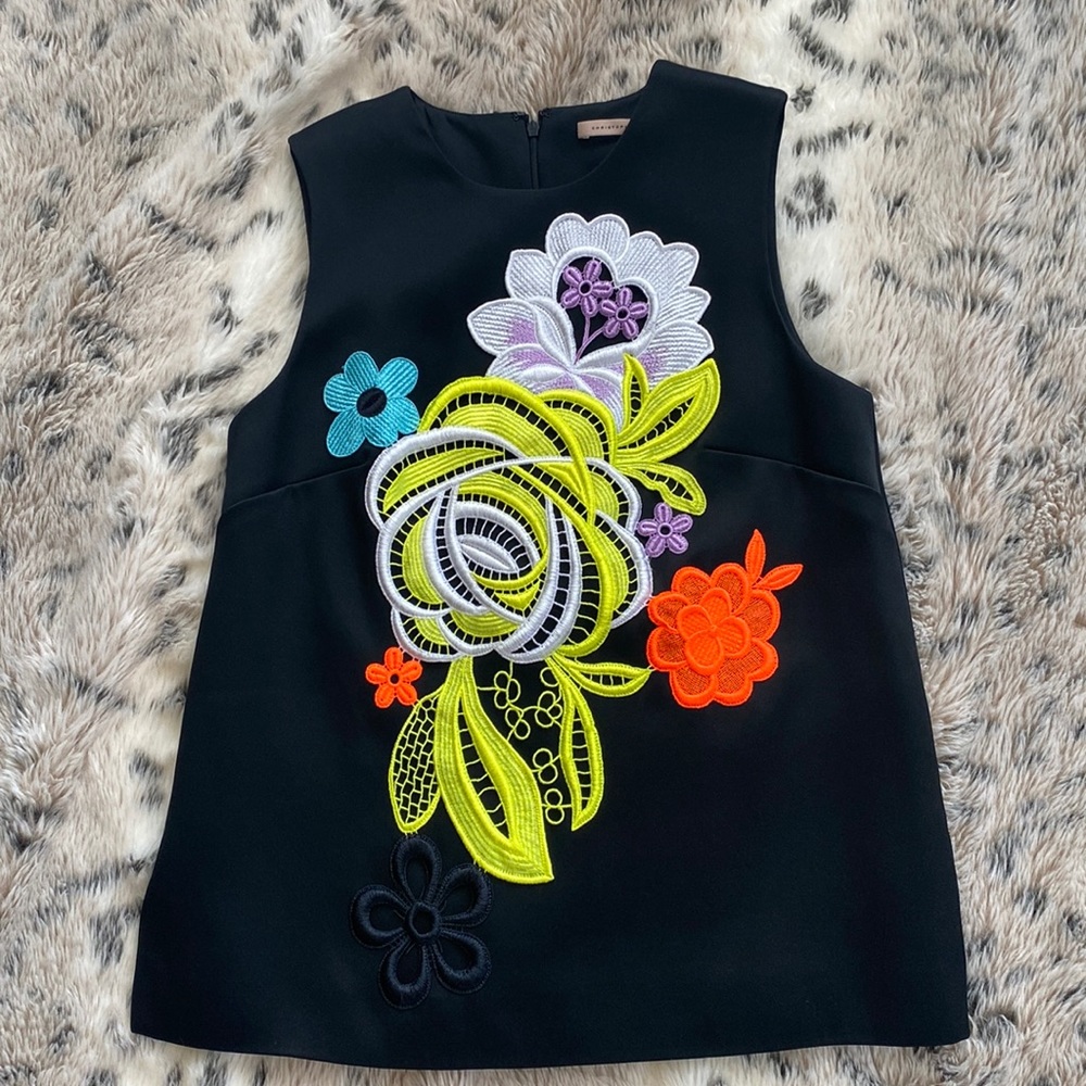 Christopher Kane Black Floral Top